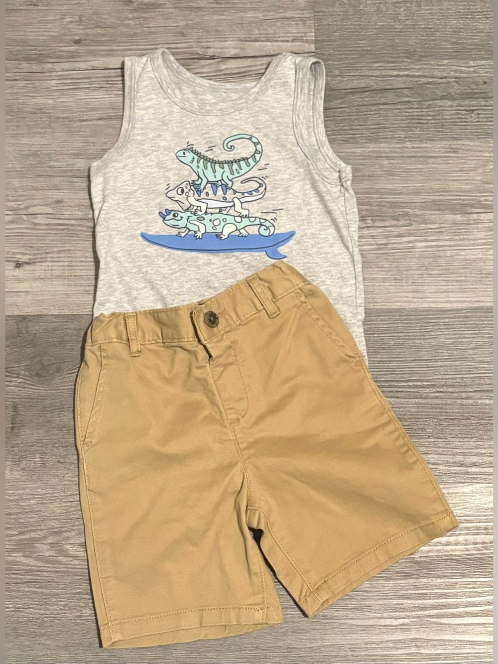 Garanimals Gray Lizard Surf Graphic w/ Children Place Shorts. Boys size 3T